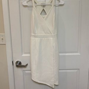 Greylin White Cutout Back Asymmetrical Dress